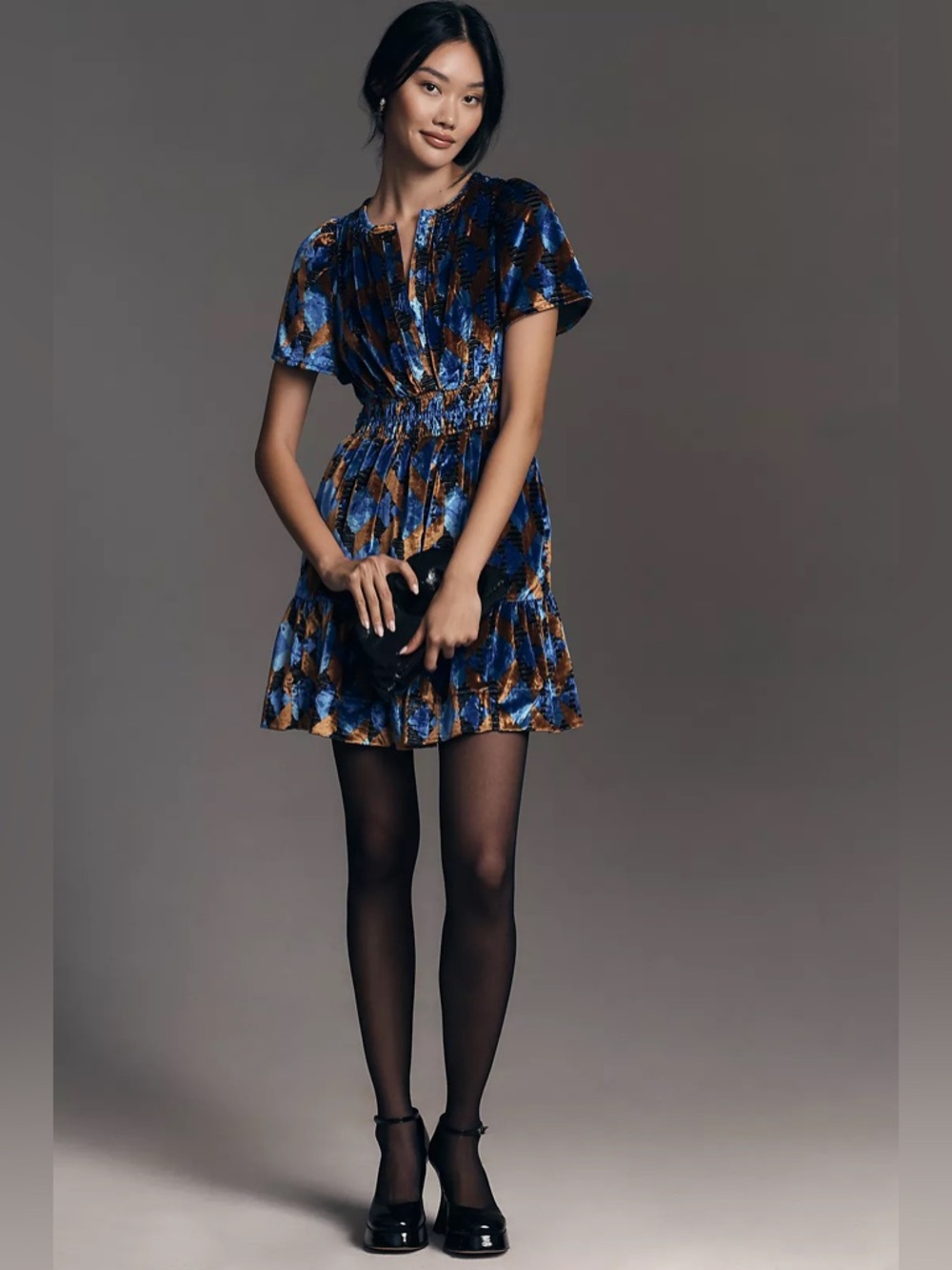 NWT ANTHROPOLOGIE The Somerset Mini Dress - Velvet Edition